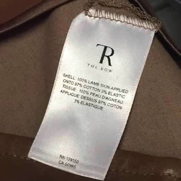 The Row Ellerton Brown Leather Ankle Zip Moto Leggings - Picture 7 of 9